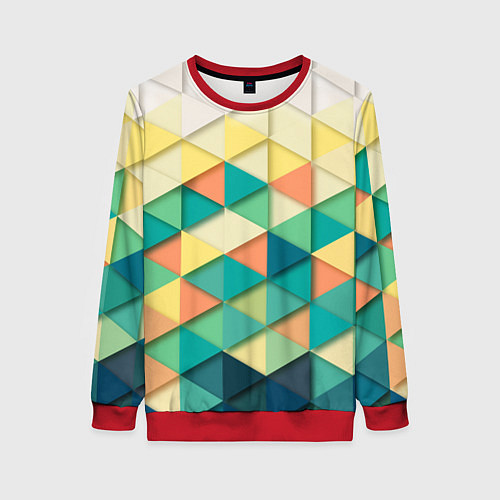 Женский свитшот Ромбики / 3D-Красный – фото 1