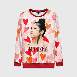 Женский свитшот Manizha на фоне сердечек