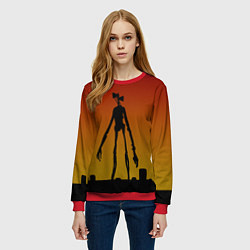 Свитшот женский СИРЕНОГОЛОВЫЙ МОНСТР, цвет: 3D-красный — фото 2