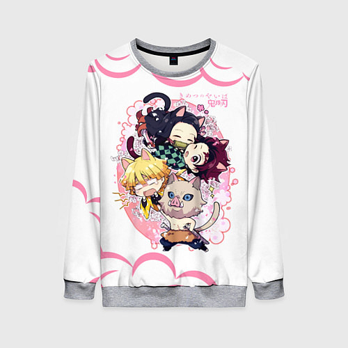 Женский свитшот Клинок, рассекающий демонов ПЕРСОНАЖИ / 3D-Меланж – фото 1