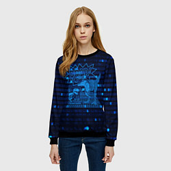Свитшот женский Проекция динозавра в 3D, цвет: 3D-черный — фото 2
