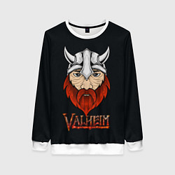 Свитшот женский Valheim викинг, цвет: 3D-белый