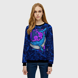 Свитшот женский Кит мечтатель The dreamer, цвет: 3D-черный — фото 2