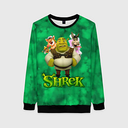 Женский свитшот Шрек, Осел, Пиннокио и свин