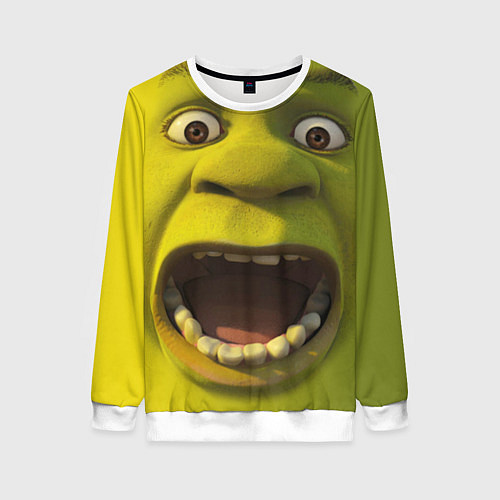 Женский свитшот Shrek is Yelling / 3D-Белый – фото 1