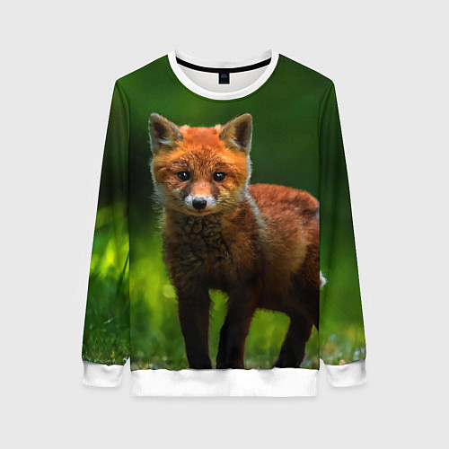 Женский свитшот Маленький лисенок / 3D-Белый – фото 1