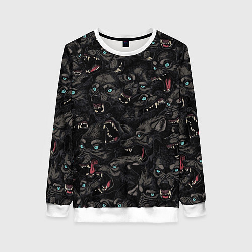 Женский свитшот Волки Wolwes / 3D-Белый – фото 1