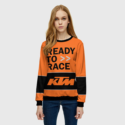 Женский свитшот KTM READY TO RACE Z / 3D-Черный – фото 3