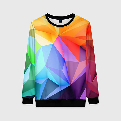 Женский свитшот Радужная геометрия / 3D-Черный – фото 1