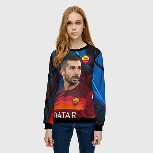 Женский свитшот Henrikh Mkhitaryan Roma / 3D-Черный – фото 3