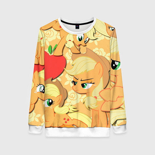 Женский свитшот Applejack pattern / 3D-Белый – фото 1