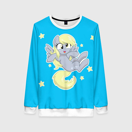 Женский свитшот Пони в звёздном небе / 3D-Белый – фото 1