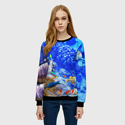 Свитшот женский Морской мир, цвет: 3D-черный — фото 2
