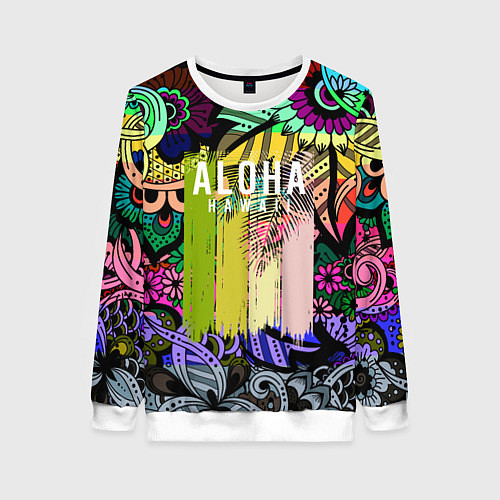 Женский свитшот АЛОХА ГАВАЙИ ALOHA HAWAII / 3D-Белый – фото 1
