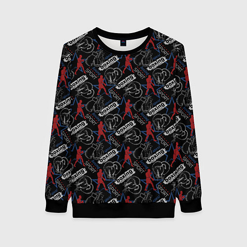 Женский свитшот Бокс / 3D-Черный – фото 1