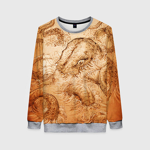 Женский свитшот Кракен / 3D-Меланж – фото 1