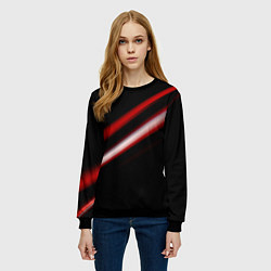 Свитшот женский Красная линия, цвет: 3D-черный — фото 2