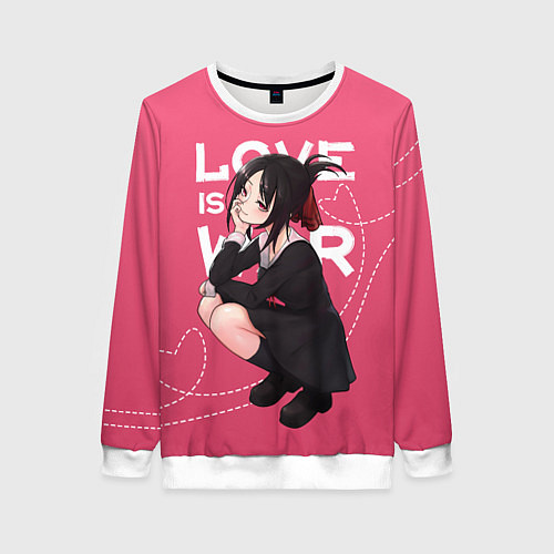 Женский свитшот Love is war / 3D-Белый – фото 1