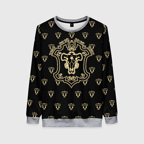 Женский свитшот Черные быки Чёрный клевер / 3D-Меланж – фото 1