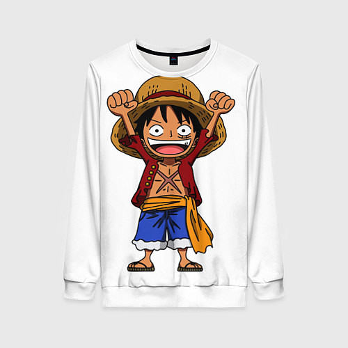 Женский свитшот One piece Луффи ликует / 3D-Белый – фото 1