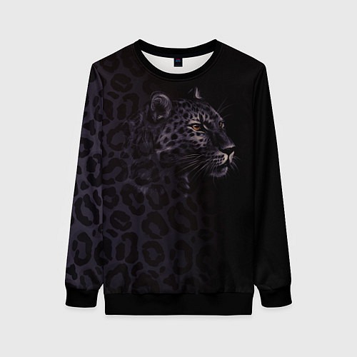Женский свитшот Леопард / 3D-Черный – фото 1
