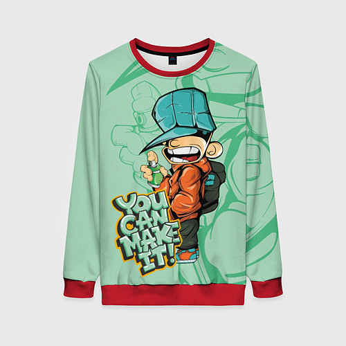 Женский свитшот Люблю граффити / 3D-Красный – фото 1