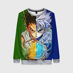 Свитшот женский Киллуа золдик и Гон хантер, цвет: 3D-меланж