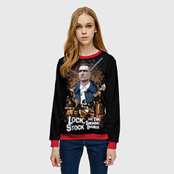 Свитшот женский Карты, деньги, два ствола, цвет: 3D-красный — фото 2