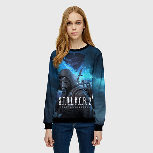 Женский свитшот Сталкер 2 Сердце Чернобыля DE / 3D-Черный – фото 3