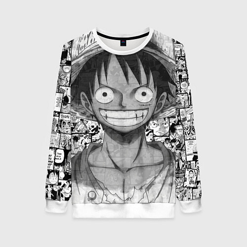 Женский свитшот Луфи улыбается one piece / 3D-Белый – фото 1