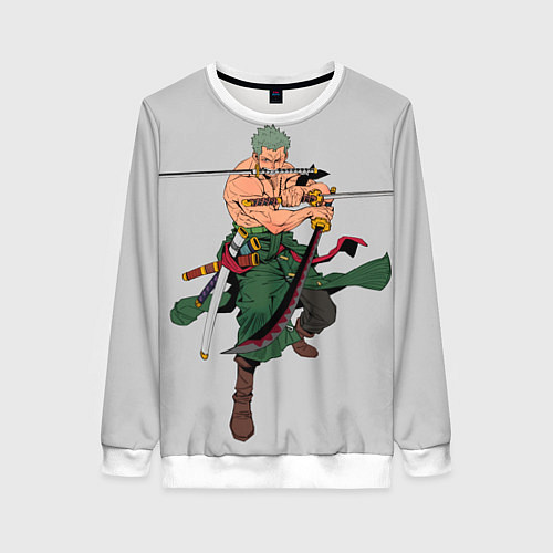 Женский свитшот Арт Ророноа Зоро, One Piece / 3D-Белый – фото 1