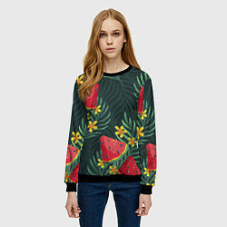 Свитшот женский Арзуб и папоротник, цвет: 3D-черный — фото 2