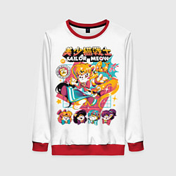 Свитшот женский Sailor Meow, цвет: 3D-красный