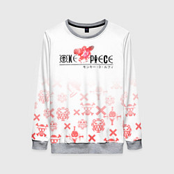 Свитшот женский One Piece резиновый Луффи, цвет: 3D-меланж
