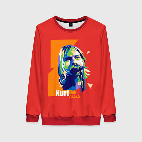 Женский свитшот Kurt Cobain / 3D-Красный – фото 1