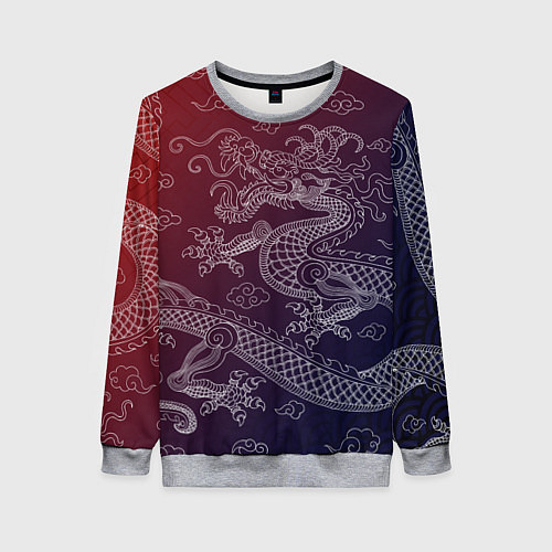 Женский свитшот Традиционный китайский дракон / 3D-Меланж – фото 1