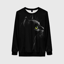 Свитшот женский Черный кот, цвет: 3D-черный