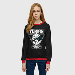 Свитшот женский Турианец, цвет: 3D-красный — фото 2