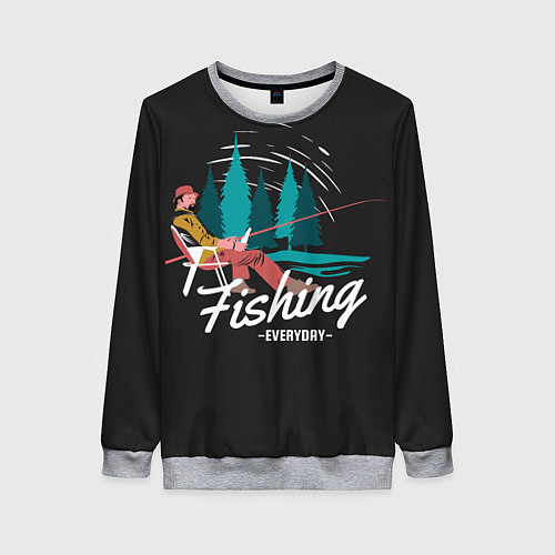 Женский свитшот Рыбалка Fishing / 3D-Меланж – фото 1