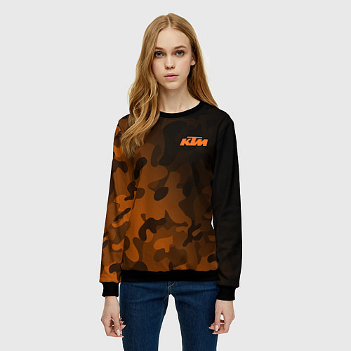 Женский свитшот KTM КТМ CAMO RACING / 3D-Черный – фото 3