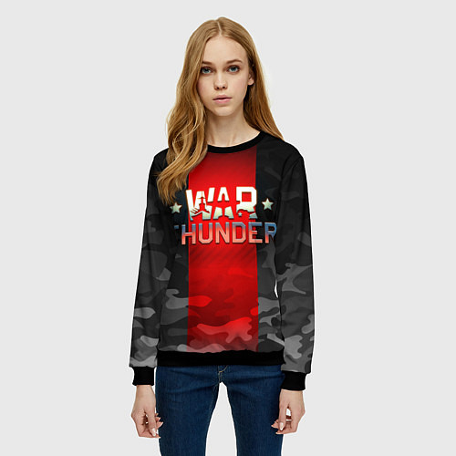 Женский свитшот WAR THUNDER ВАР ТАНДЕР / 3D-Черный – фото 3