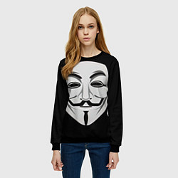 Свитшот женский Guy Fawkes, цвет: 3D-черный — фото 2