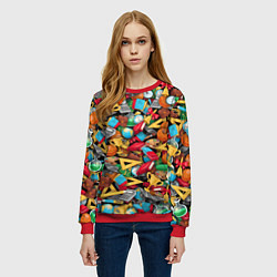 Свитшот женский Снова в школу, цвет: 3D-красный — фото 2