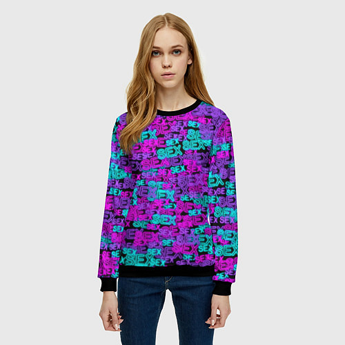Женский свитшот Neon SEX / 3D-Черный – фото 3