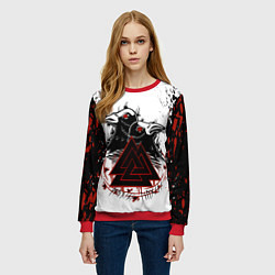 Свитшот женский VALKNUT RUNES Z, цвет: 3D-красный — фото 2