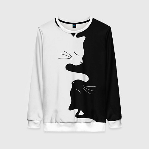 Женский свитшот Коты инь янь / 3D-Белый – фото 1
