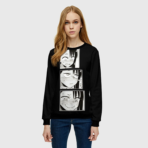 Женский свитшот Нагаторо Nagatoro / 3D-Черный – фото 3