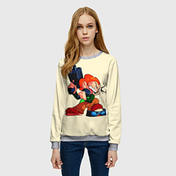 Свитшот женский Пико с оружием, цвет: 3D-меланж — фото 2