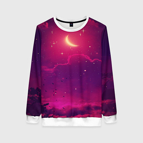 Женский свитшот СКАЗОЧНАЯ НОЧЬ 2 КРАСНЫЙ / 3D-Белый – фото 1