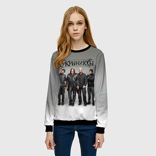 Женский свитшот Кукрыниксы рок группа / 3D-Черный – фото 3